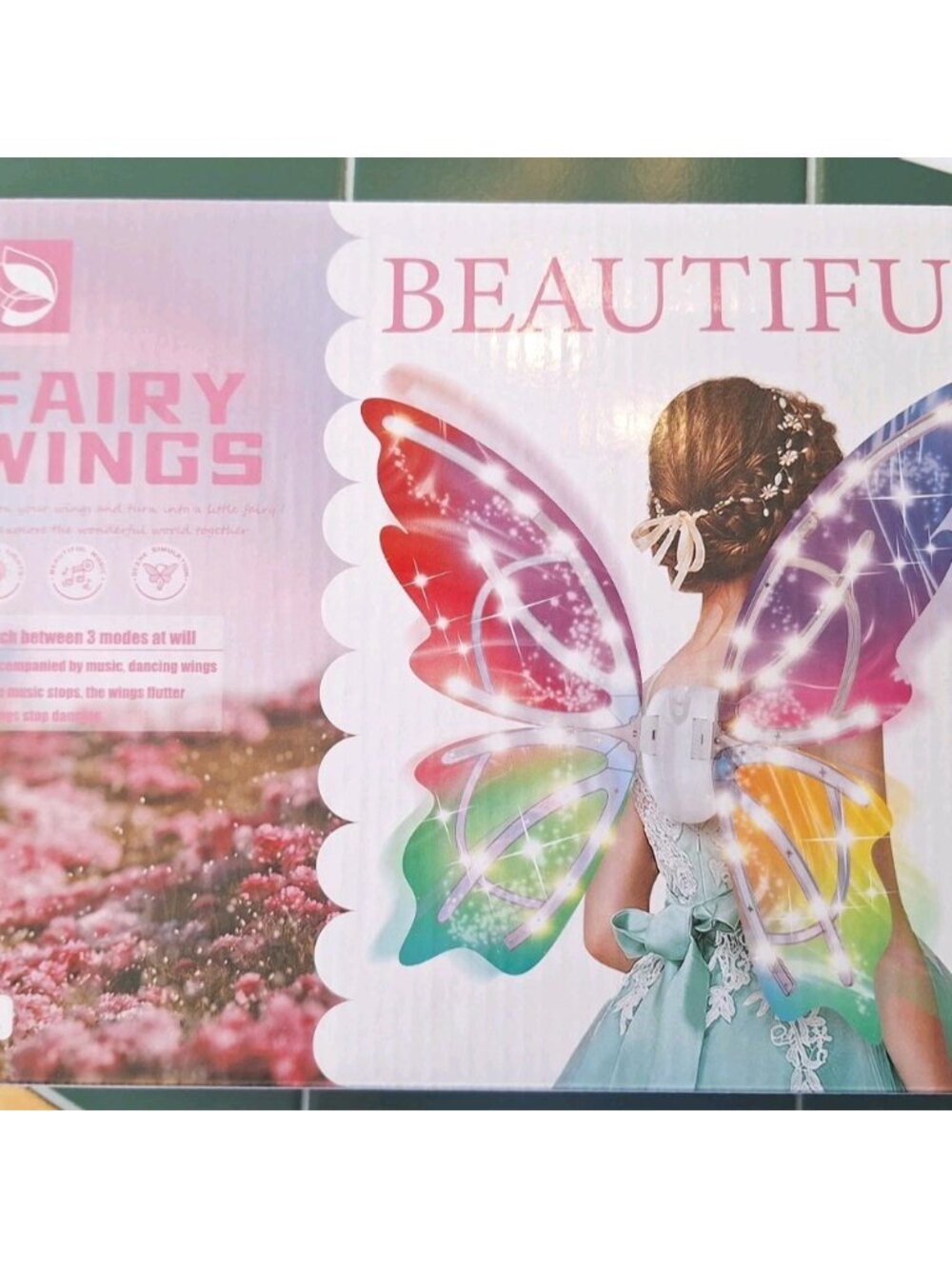 Butterfly Wings Fairy Princess Rainbow Halloween Costume Dress Up New Open Box
